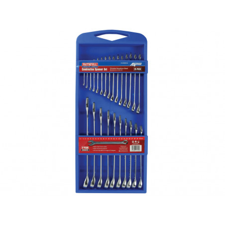 Chrome Vanadium Comb Spanner Set, 25 Piece