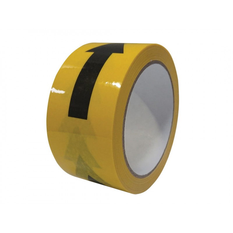 Laminated Self-Adhesive Hazard Tape Arrows Black/Yellow 50mm x 33m Laminated Self-Adhesive Hazard Tape Arrows Black/Yellow 50mm x 33m