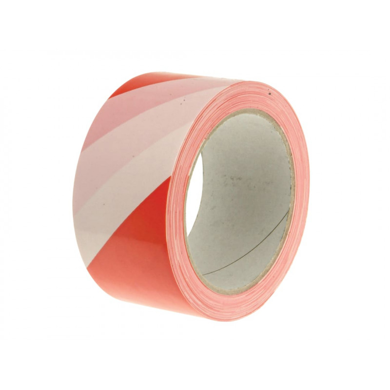 Economy Self-Adhesive Hazard Tape Red/White 50mm x 33m
