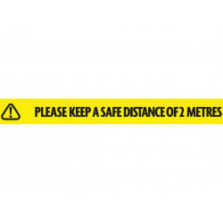 Laminated Self-Adhesive Hazard Tape Social Distance Black/Yellow 50mm x 33m