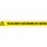Laminated Self-Adhesive Hazard Tape Social Distance Black/Yellow 50mm x 33m