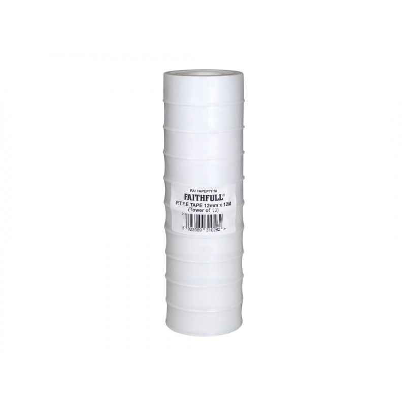 P.T.F.E Tape 12mm x 12m White (Pack 10) P.T.F.E Tape 12mm x 12m White (Pack 10)
