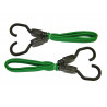 Flat Bungee Cord 60cm (24in) Green 2 Piece