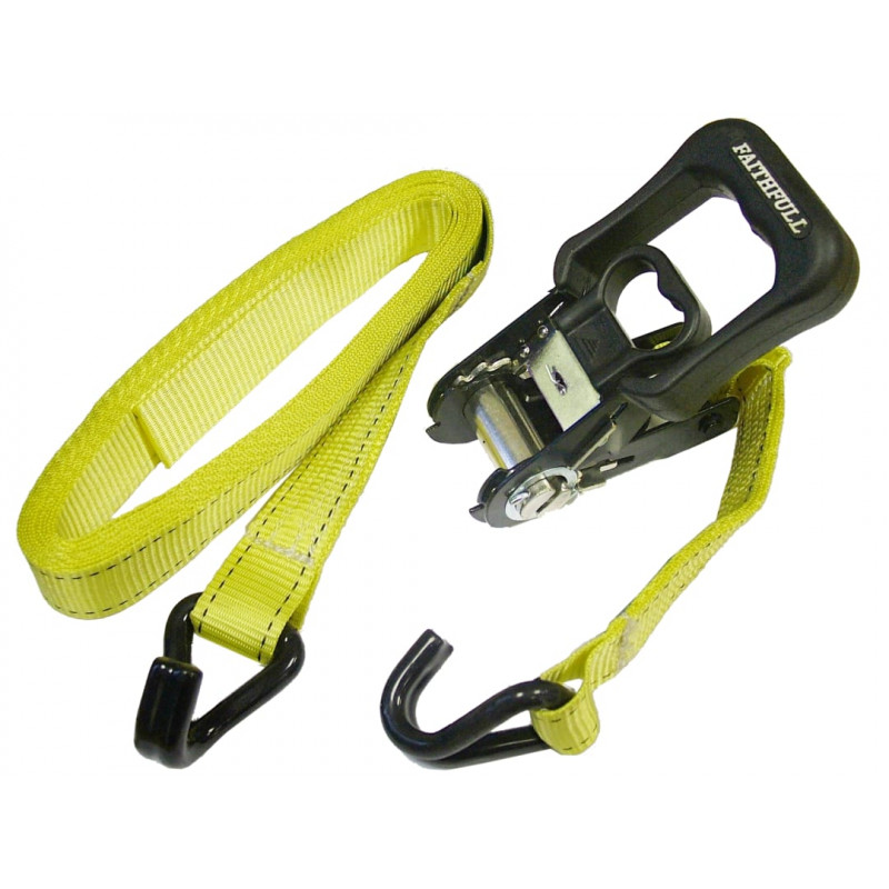 Ratchet Tie-Downs J-Hook 5m x 32mm Breaking Strain 1320kg/daN 2 Piece Ratchet Tie-Downs J-Hook 5m x 32mm Breaking Strain 1320kg/daN 2 Piece