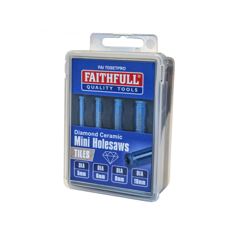 Diamond Ceramic Mini Holesaw Set, 4 Piece Diamond Ceramic Mini Holesaw Set, 4 Piece