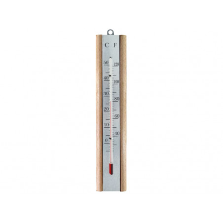 Thermometer Wall Beech Silver 200mm