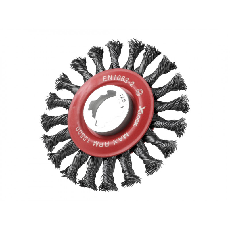 X-LOCK Conical Wire Brush 115mm M14x2, 0.50mm Steel Wire X-LOCK Conical Wire Brush 115mm M14x2, 0.50mm Steel Wire
