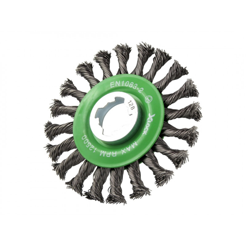 X-LOCK Conical Wire Brush 115mm M14x2, 0.50mm Stainless Steel Wire X-LOCK Conical Wire Brush 115mm M14x2, 0.50mm Stainless Steel Wire