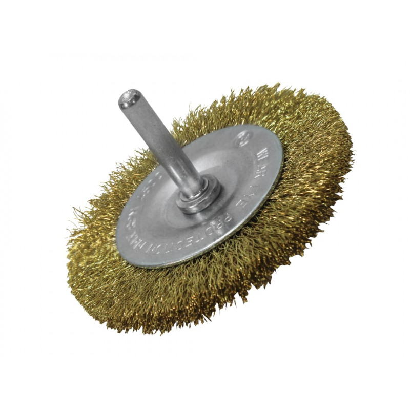 Wire Brush 75mm x 6mm Shank, 0.30 Brass Wire Wire Brush 75mm x 6mm Shank, 0.30 Brass Wire