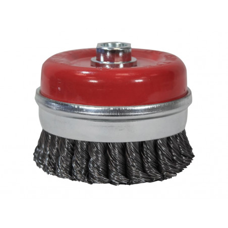 Wire Cup Brush Twist Knot 100mm M14x2, 0.50mm Steel Wire