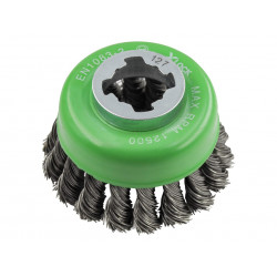 X-LOCK Wire Cup Brush Twist Knot 75mm M14x2, 0.50mm Stainless Steel Wire