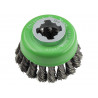 X-LOCK Wire Cup Brush Twist Knot 75mm M14x2, 0.50mm Stainless Steel Wire