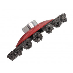 Conical Wire Brush 100mm M14x2 Bore, 0.50mm Wire