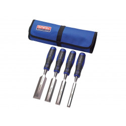 Soft Grip Chisel Set + Chisel Roll, 4 Piece