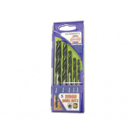 Lip & Spur Wood Drill Bit Set, 5 Piece