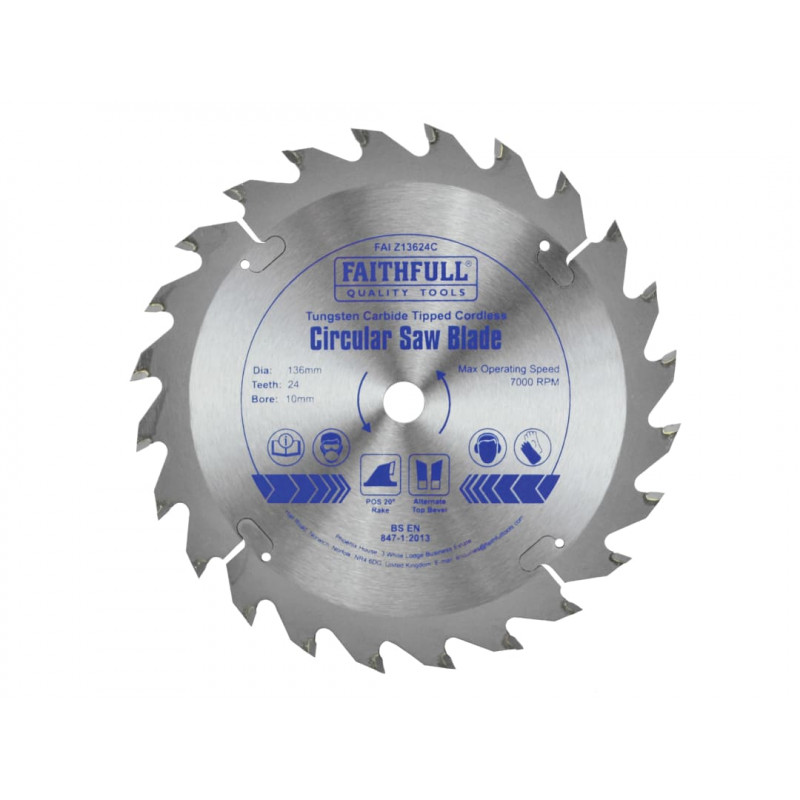TCT Cordless Trimsaw Blade 136 x 10mm x 24T POS TCT Cordless Trimsaw Blade 136 x 10mm x 24T POS