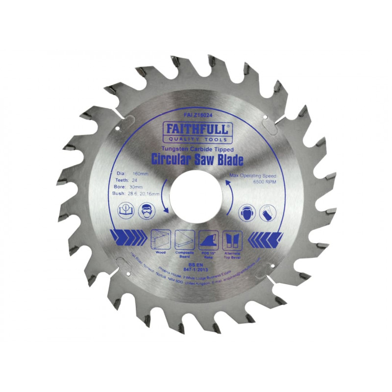 TCT Circular Saw Blade 160 x 30mm x 24T POS TCT Circular Saw Blade 160 x 30mm x 24T POS