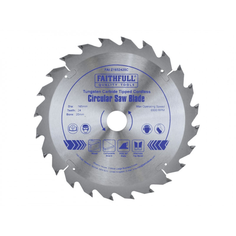 TCT Cordless Trimsaw Blade 165 x 20mm x 24T POS TCT Cordless Trimsaw Blade 165 x 20mm x 24T POS