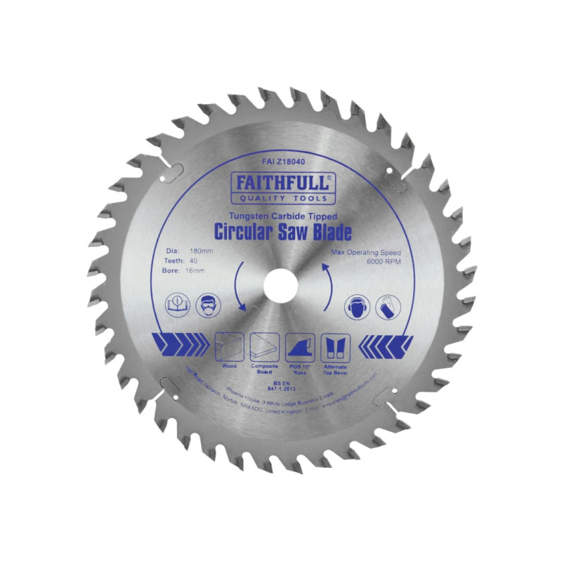 TCT Circular Saw Blade 180 x 16mm x 40T POS TCT Circular Saw Blade 180 x 16mm x 40T POS