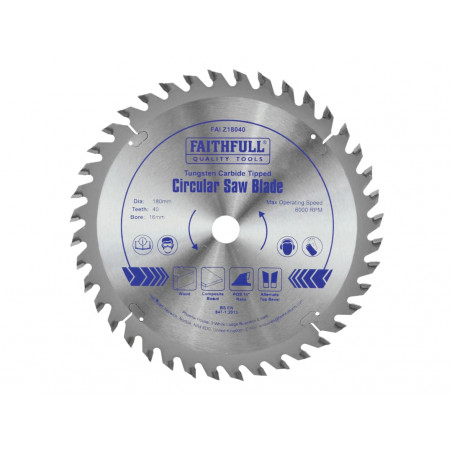 TCT Circular Saw Blade 180 x 16mm x 40T POS