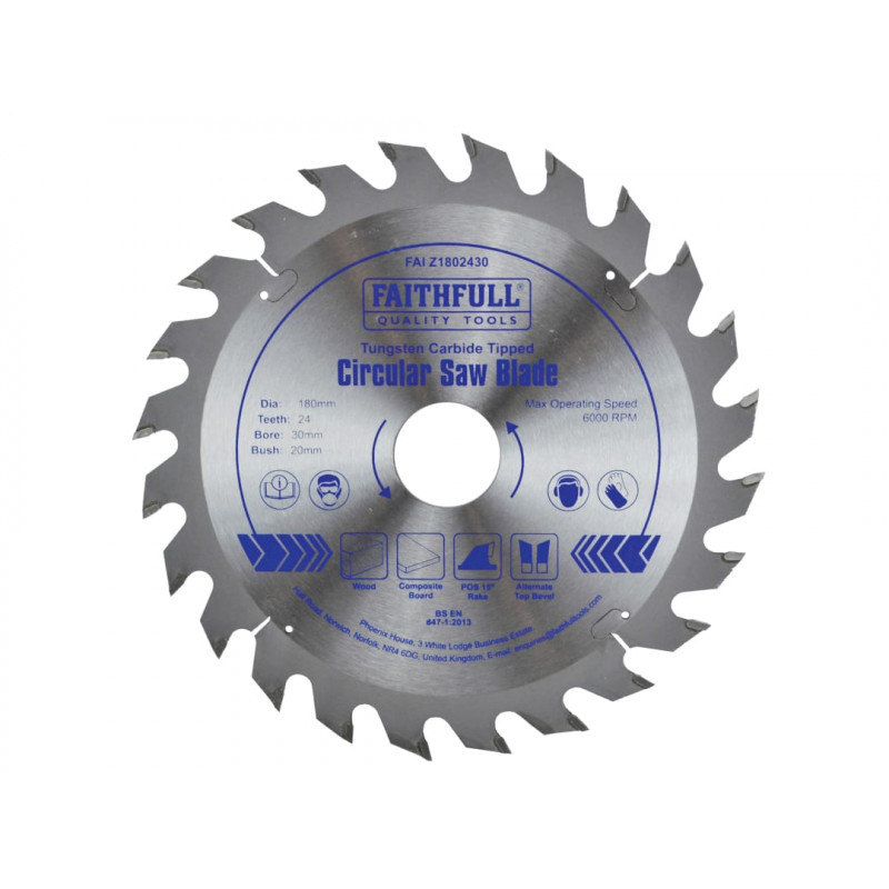 TCT Circular Saw Blade 180 x 30mm x 24T POS TCT Circular Saw Blade 180 x 30mm x 24T POS