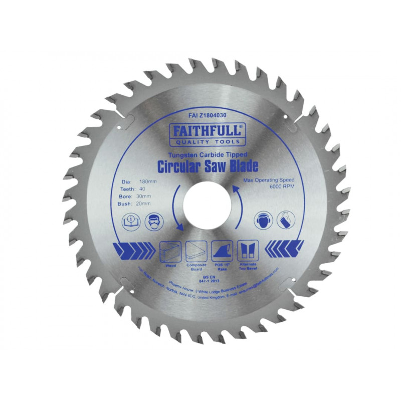 TCT Circular Saw Blade 180 x 30mm x 40T POS TCT Circular Saw Blade 180 x 30mm x 40T POS