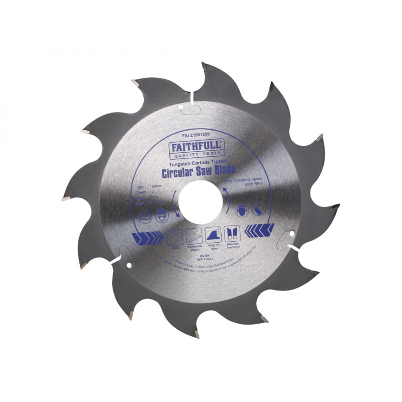 TCT Circular Saw Blade 190 x 30mm x 12T POS TCT Circular Saw Blade 190 x 30mm x 12T POS