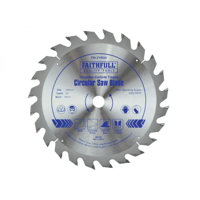 TCT Circular Saw Blade 190 x 16mm x 24T POS TCT Circular Saw Blade 190 x 16mm x 24T POS
