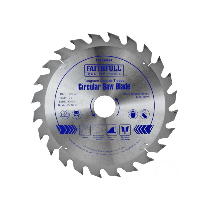 TCT Circular Saw Blade 200 x 30mm x 24T POS TCT Circular Saw Blade 200 x 30mm x 24T POS