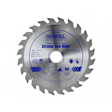TCT Circular Saw Blade 200 x 30mm x 24T POS