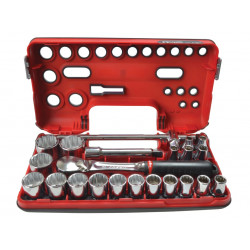 1/2in Drive 12-Point Detection Box Socket Set, 22 Piece