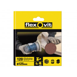 Hook & Loop Sanding Disc 125mm Fine 120G 8 Holes (Pack 6)