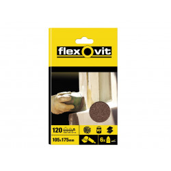 Detail Hook & Loop Sanding Sheets 105x175mm Fine 120G (Pack 6)