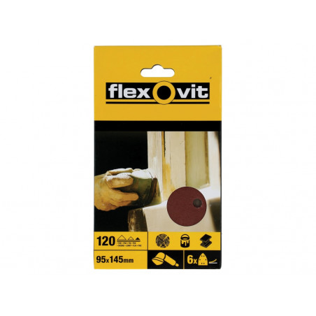 Detail Hook & Loop Sanding Sheets 95x145mm Fine 120G (Pack 6)