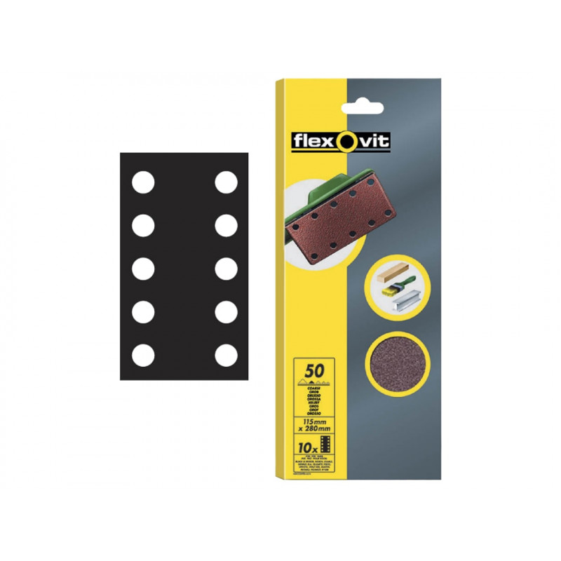 1/2 Sanding Sheets Perforated Coarse 50 Grit (Pack 10) 1/2 Sanding Sheets Perforated Coarse 50 Grit (Pack 10)