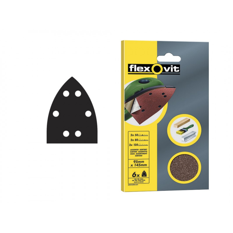 Detail Hook & Loop Sanding Sheets 95x145mm Assorted (Pack 6) Detail Hook & Loop Sanding Sheets 95x145mm Assorted (Pack 6)