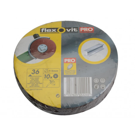 Aluminium Oxide Fibre Disc 115mm Extra Coarse 36G (Pack 10)
