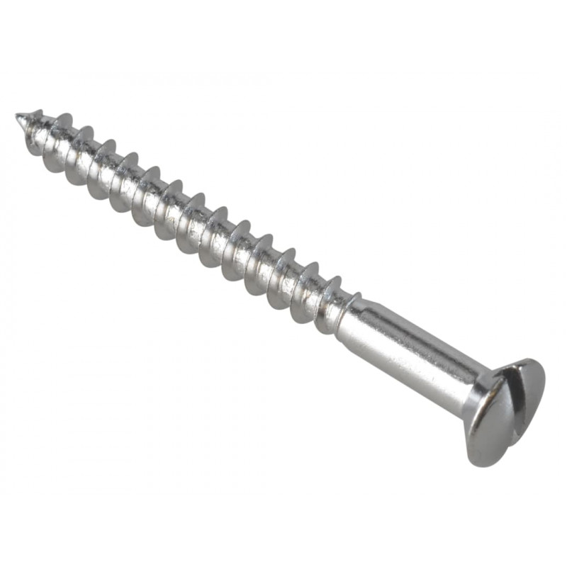 Multi-Purpose Screw SL Raised Head Chrome Plated 4.0 x 40mm ForgePack 20 Multi-Purpose Screw SL Raised Head Chrome Plated 4.0 x 40mm ForgePack 20