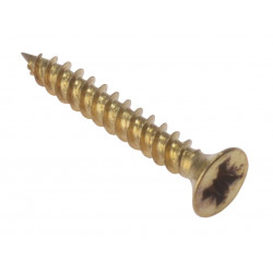 General Purpose Pozi Compatible Screw CSK TT Electro Brass 1.1/2in x 6 Box 200