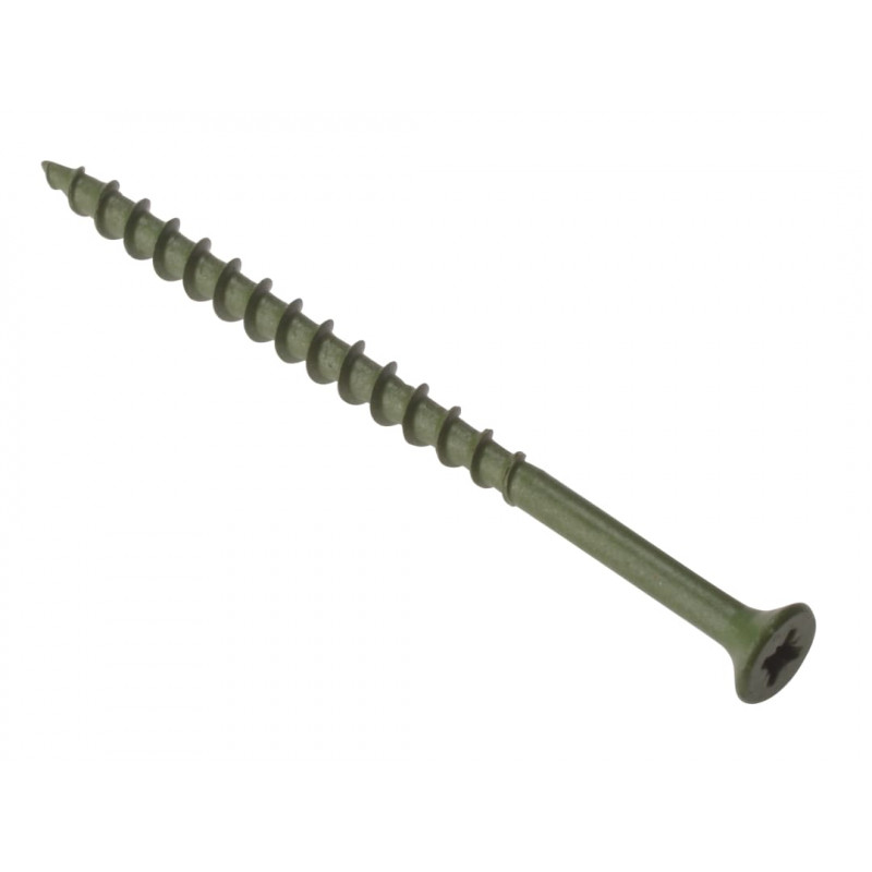 Decking Screw Pozi Compatible ST Green Anti-Corrosion 4.5 x 60mm Tub 1000 Decking Screw Pozi Compatible ST Green Anti-Corrosion 4.5 x 60mm Tub 1000