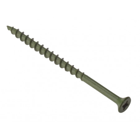 Decking Screw Pozi Compatible ST Green Anti-Corrosion 4.5 x 75mm Box 200