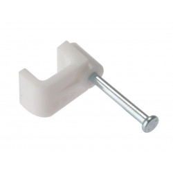 Cable Clip Flat White 1.00mm Box 100