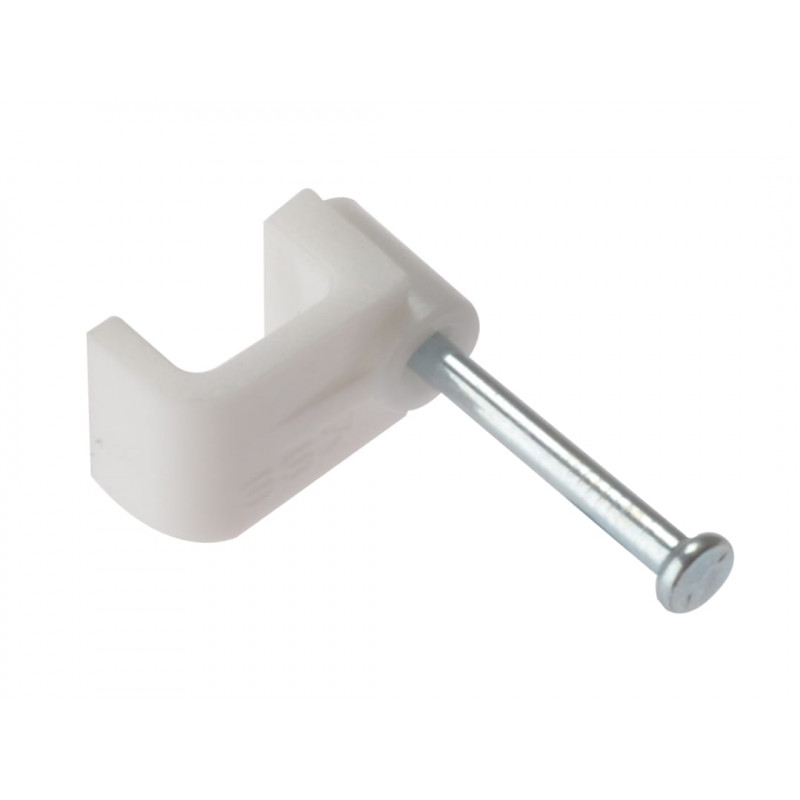 Cable Clip Flat White 1.00mm Box 100 Cable Clip Flat White 1.00mm Box 100