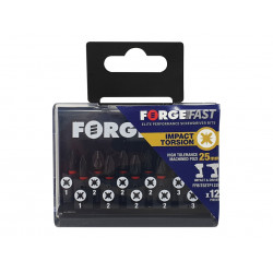 ForgeFast Pozidriv Compatible Impact Bit Set, 12 Piece