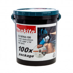 Makita D-18764 Metal Cutting Disc 115 × 1.2 × 22.2mm (Pack of 100)