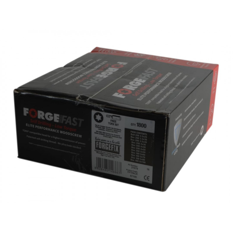 ForgeFast Torx® Compatible Wood Screw Pack 1800 Piece ForgeFast Torx® Compatible Wood Screw Pack 1800 Piece