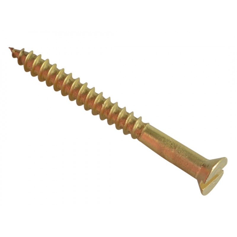 Wood Screw Slotted CSK Brass 1.1/2in x 6 ForgePack 12 Wood Screw Slotted CSK Brass 1.1/2in x 6 ForgePack 12