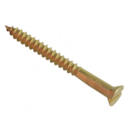 Wood Screw Slotted CSK Brass 1.1/2in x 6 ForgePack 12
