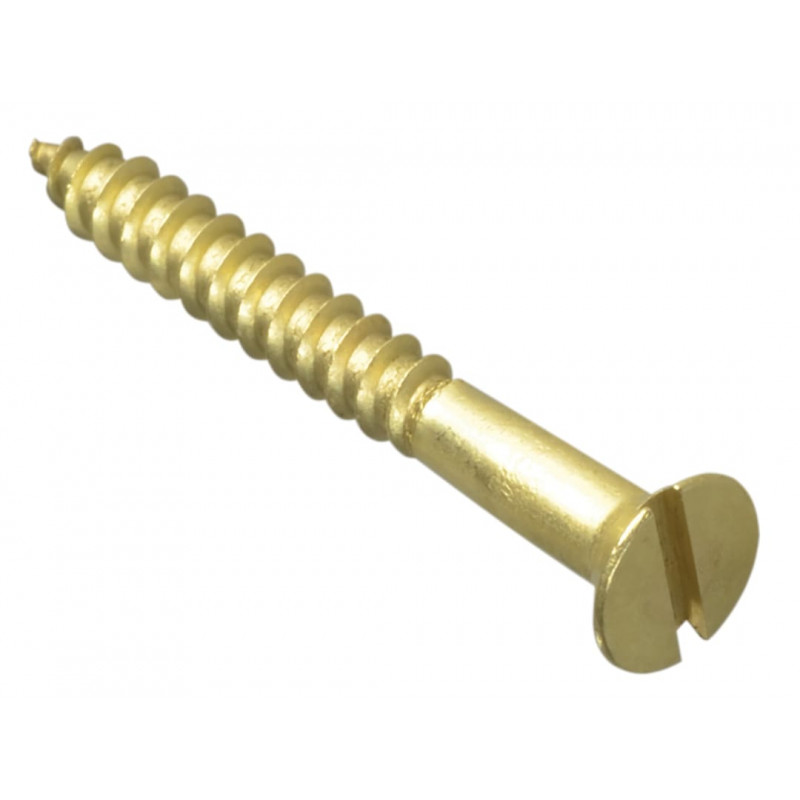 Wood Screw Slotted CSK Brass 1.1/2in x 8 ForgePack 10 Wood Screw Slotted CSK Brass 1.1/2in x 8 ForgePack 10