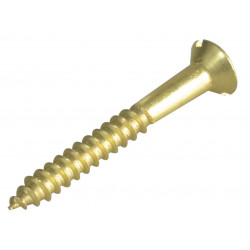 Wood Screw Slotted CSK Brass 1.1/2in x 8 ForgePack 10